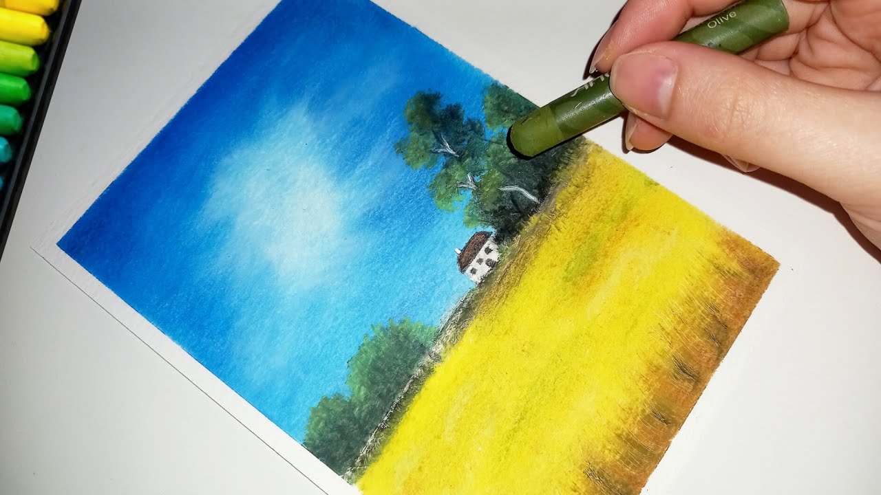 Rural landscape painting tutorial| Step by Step ✨