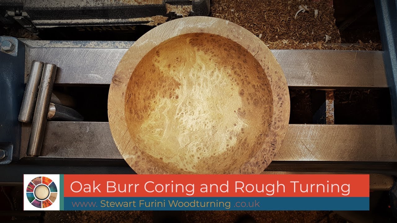 Woodturning - Rough Turning and Coring Oak Burr