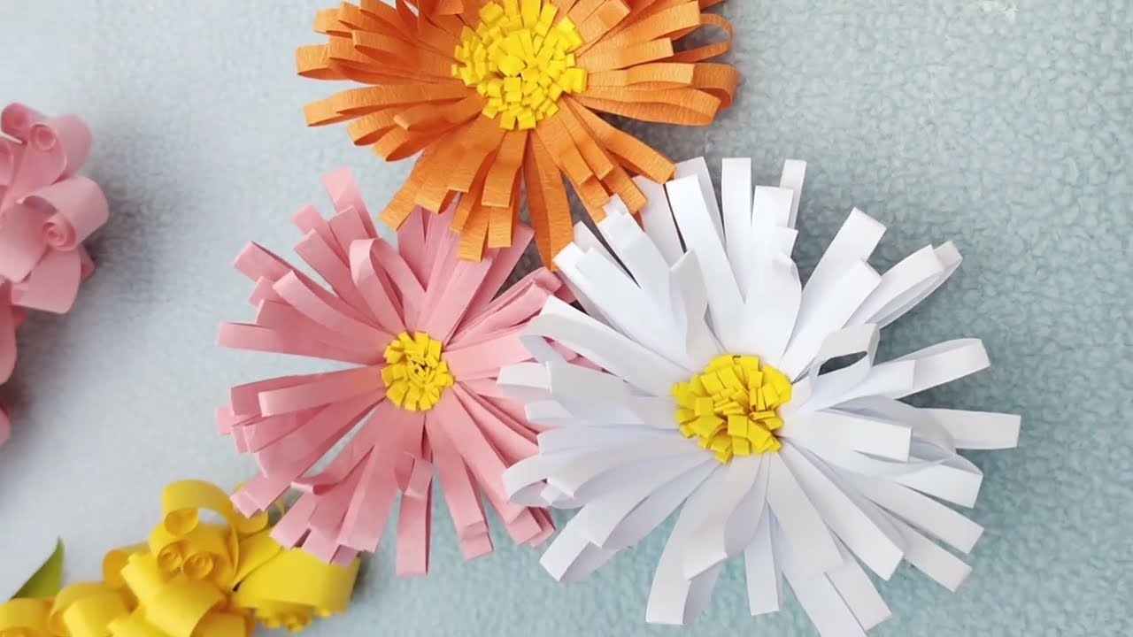 Diy paper flower 💐 craft ideas for room decoration ideas 💡 handmade paper flower 🌺