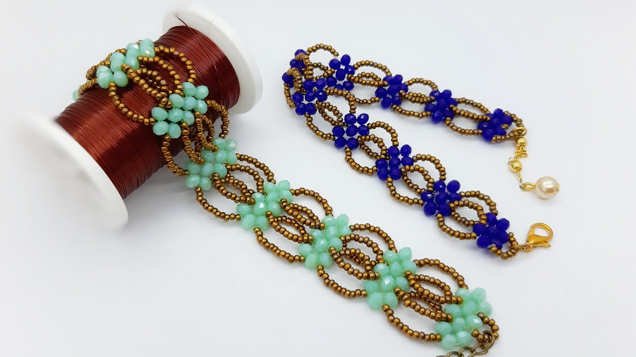 Tek İğneyle Kolay Abiye Bileklik Yapımı || Beaded Bracelet Making 
