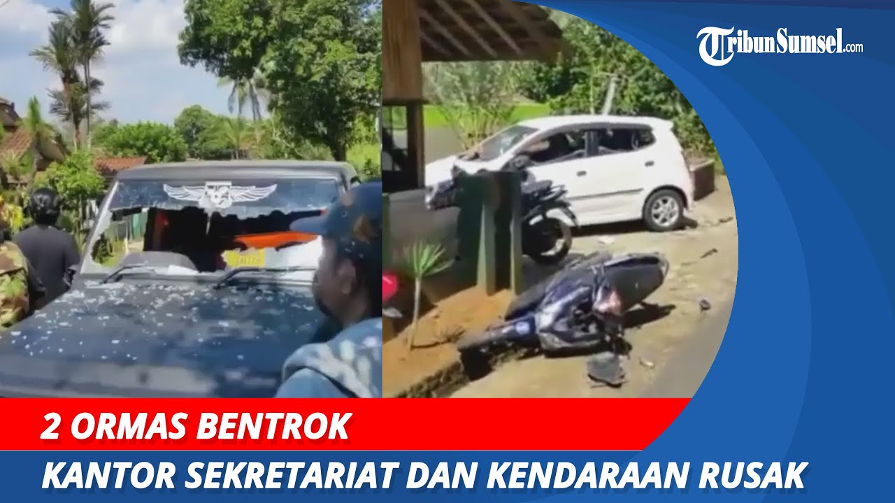 Dua Ormas Bentrok | Kantor Sekretariat dan Kendaraan Rusak di Ciamis Jabar
