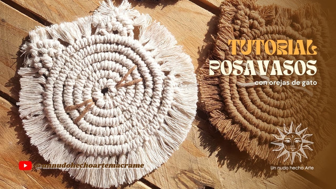 ✨️TUTORIAL para los CatLovers 😻 Posavasos en Macramé DIY Macrame Coasters