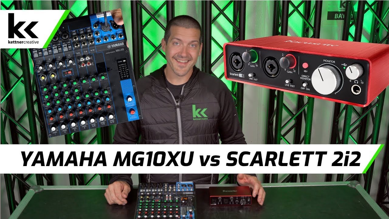 Yamaha MG10XU против Focusrite Scarlett 2i2