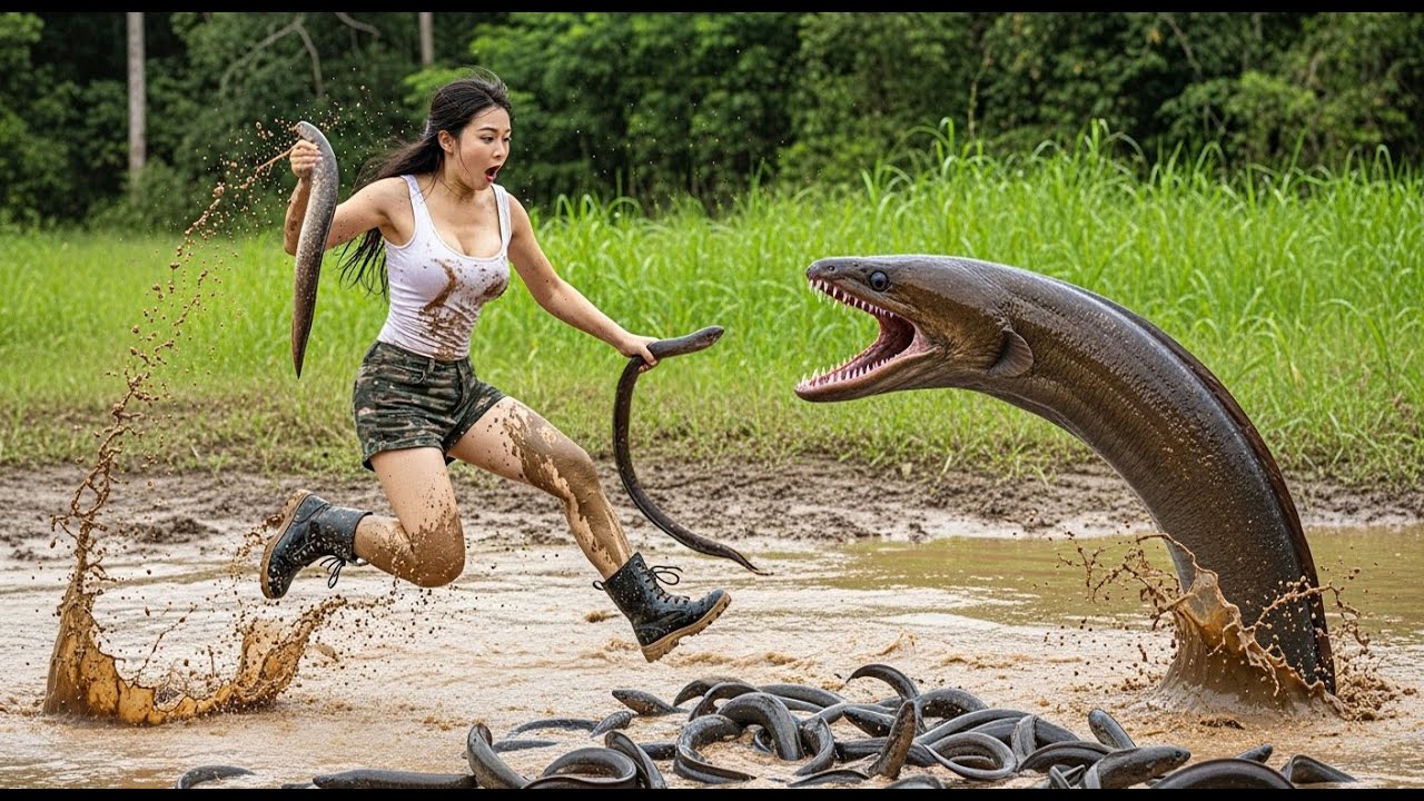72 Hours Survival Alone: Dangerous Eel Hunt by Hand