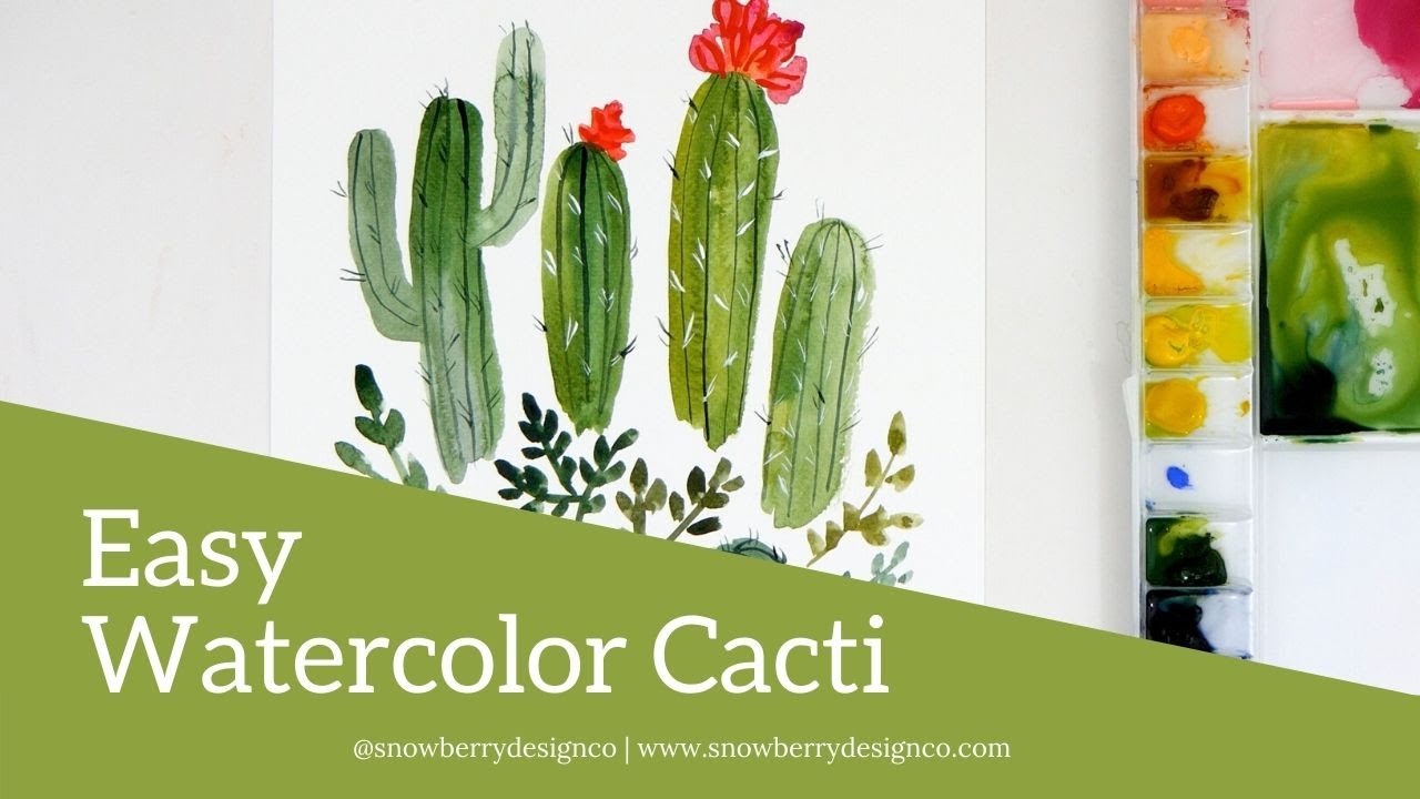 How to Paint Watercolor #Cactus | #Easy #Watercolor #Tutorial