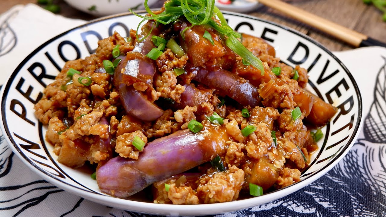 Super Easy Braised Eggplant in Garlic Sauce w/ Minced Meat 鱼香茄子 Chinese Brinjal with Pork Recipe
