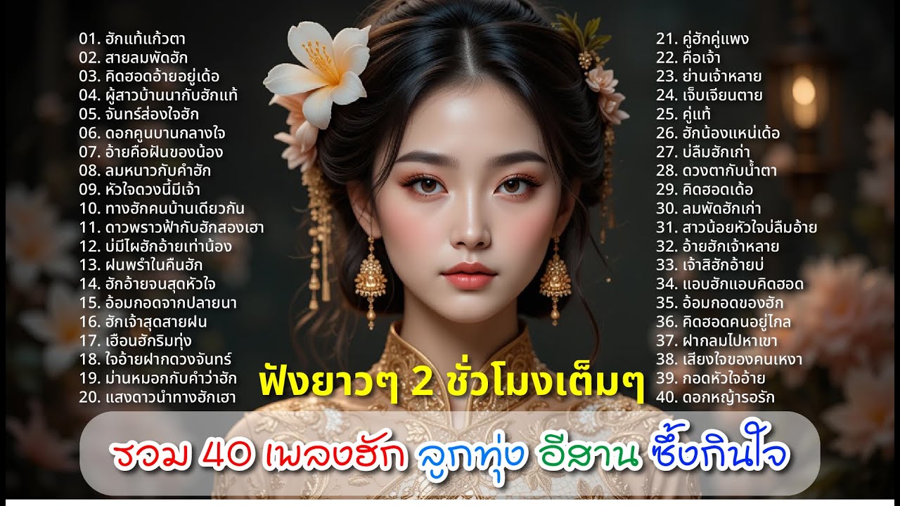 รวม 40 เพลงฮัก ลูกทุ่ง อีสาน ซึ้งกินใจ ฟังยาวๆ 2 ชั่วโมงเต็ม | 🎶 รวมเพลงลูกทุ่งใหม่ล่าสุด 2025