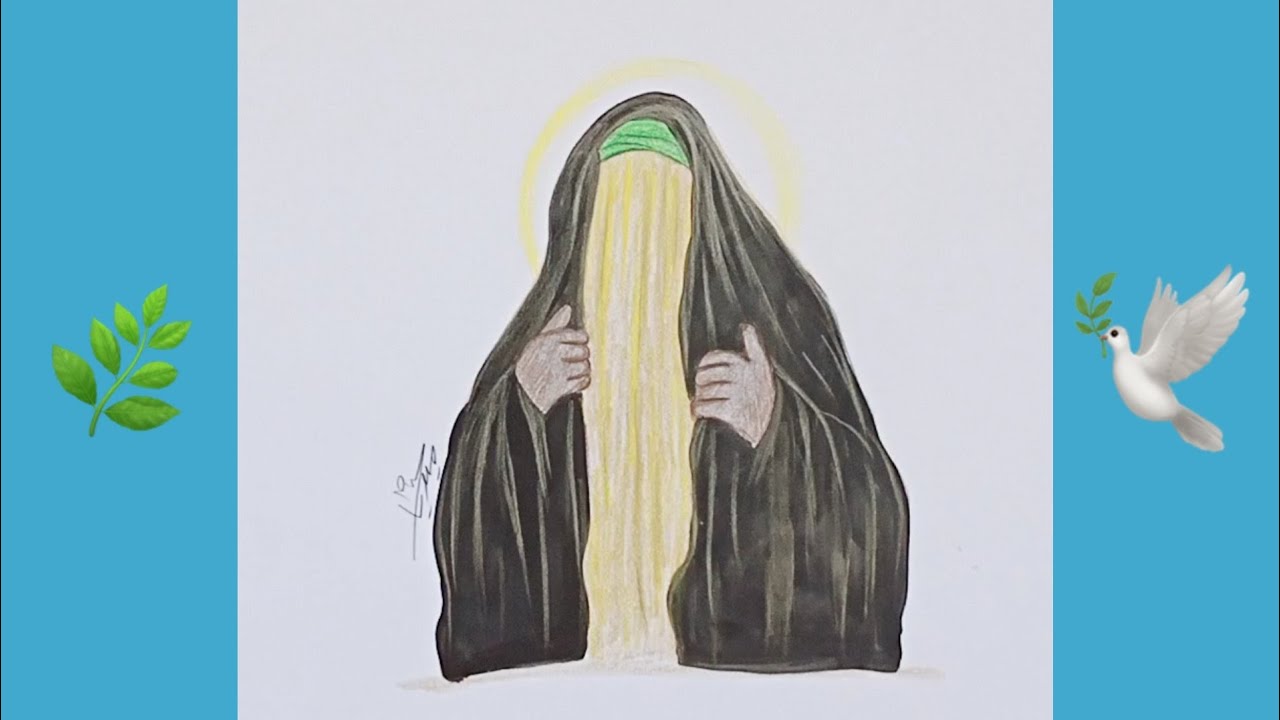 رسمة عن السيدة زينب عليها السلام 🕊🤍