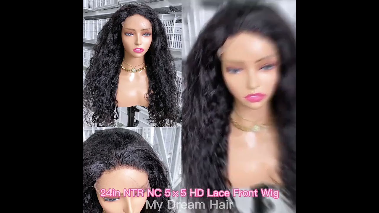 24inch Natural Curly 5*5 HD  lace closure wig
