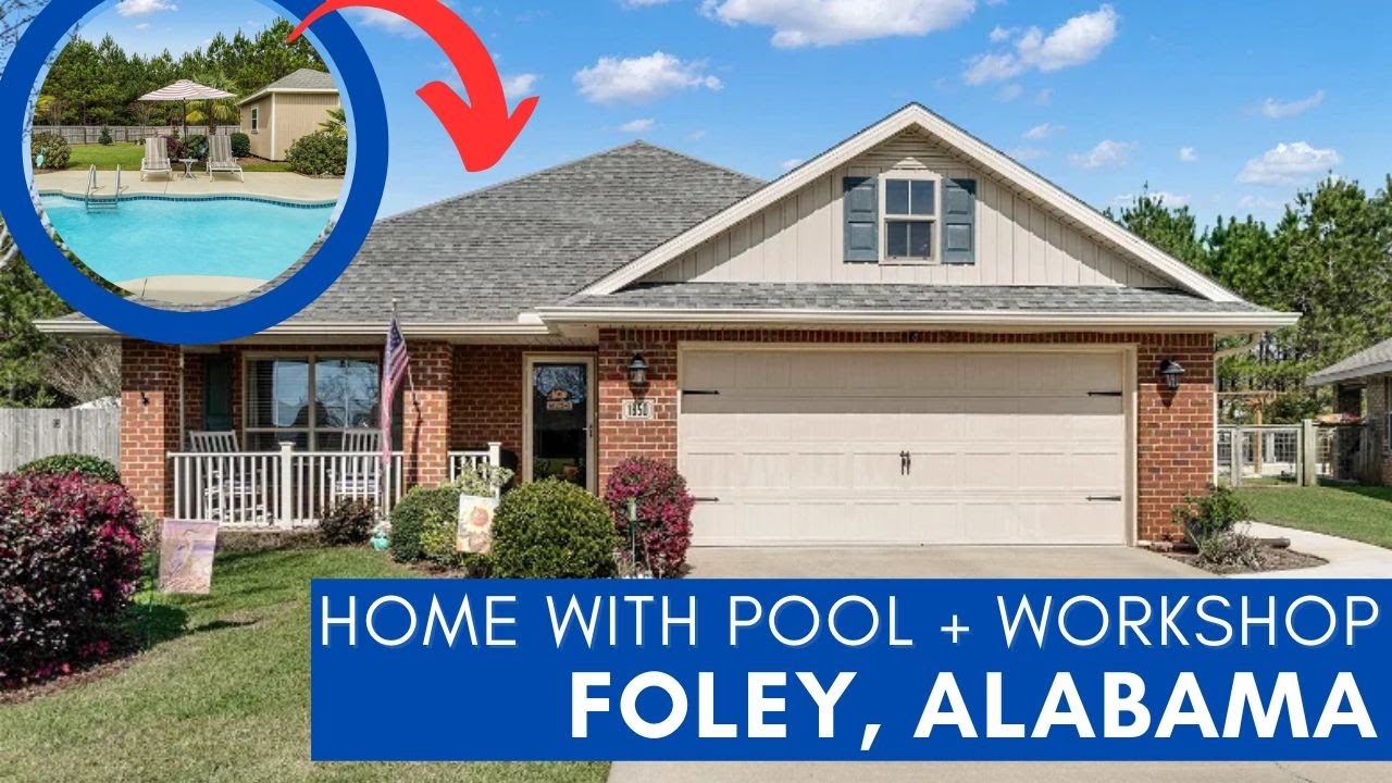 Home for Sale with Pool, Outdoor Shower, & Insulated Workshop in Foley, Alabama | Near Gulf Shores