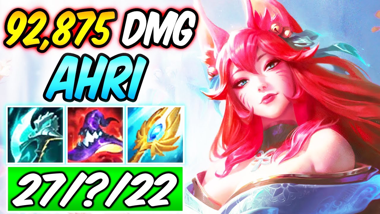 MY DIAMOND AHRI MID HAS LEGENDARY BURST | 92,875 DMG | New Build & Runes | Spirit Blossom Ahri S11