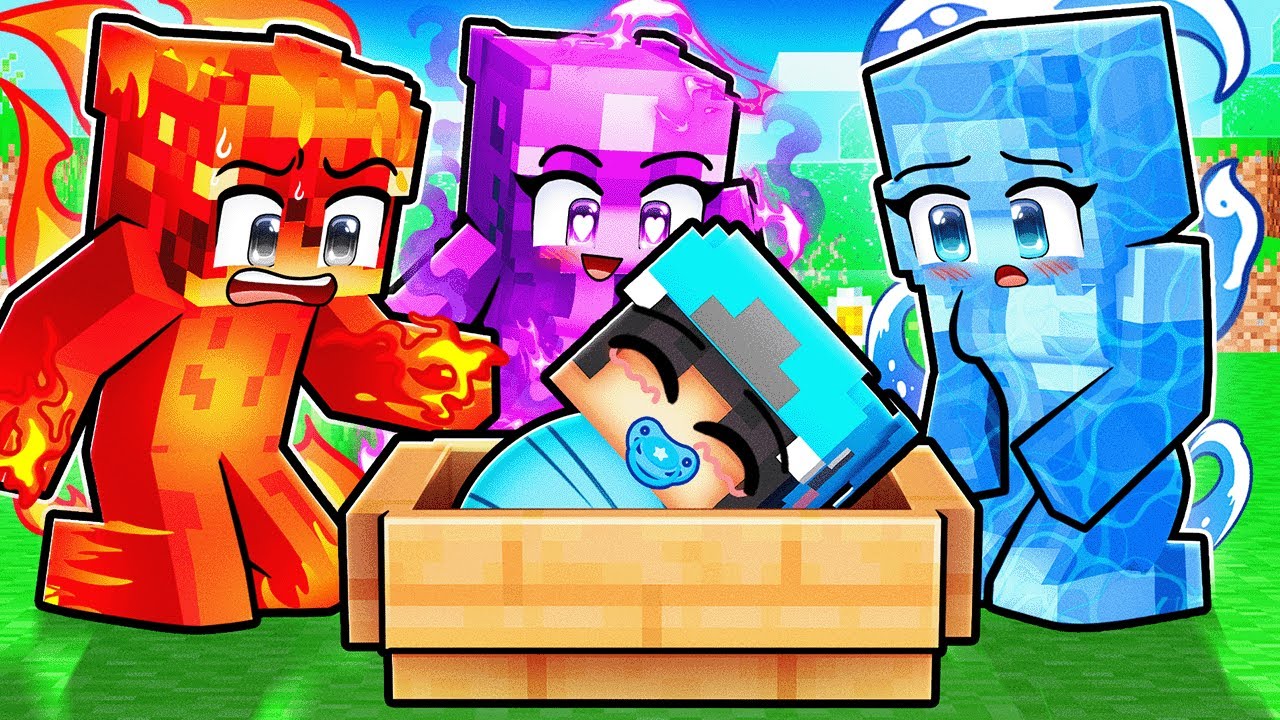 Baby Omz Adopted by Elementals Sad Story in Minecraft