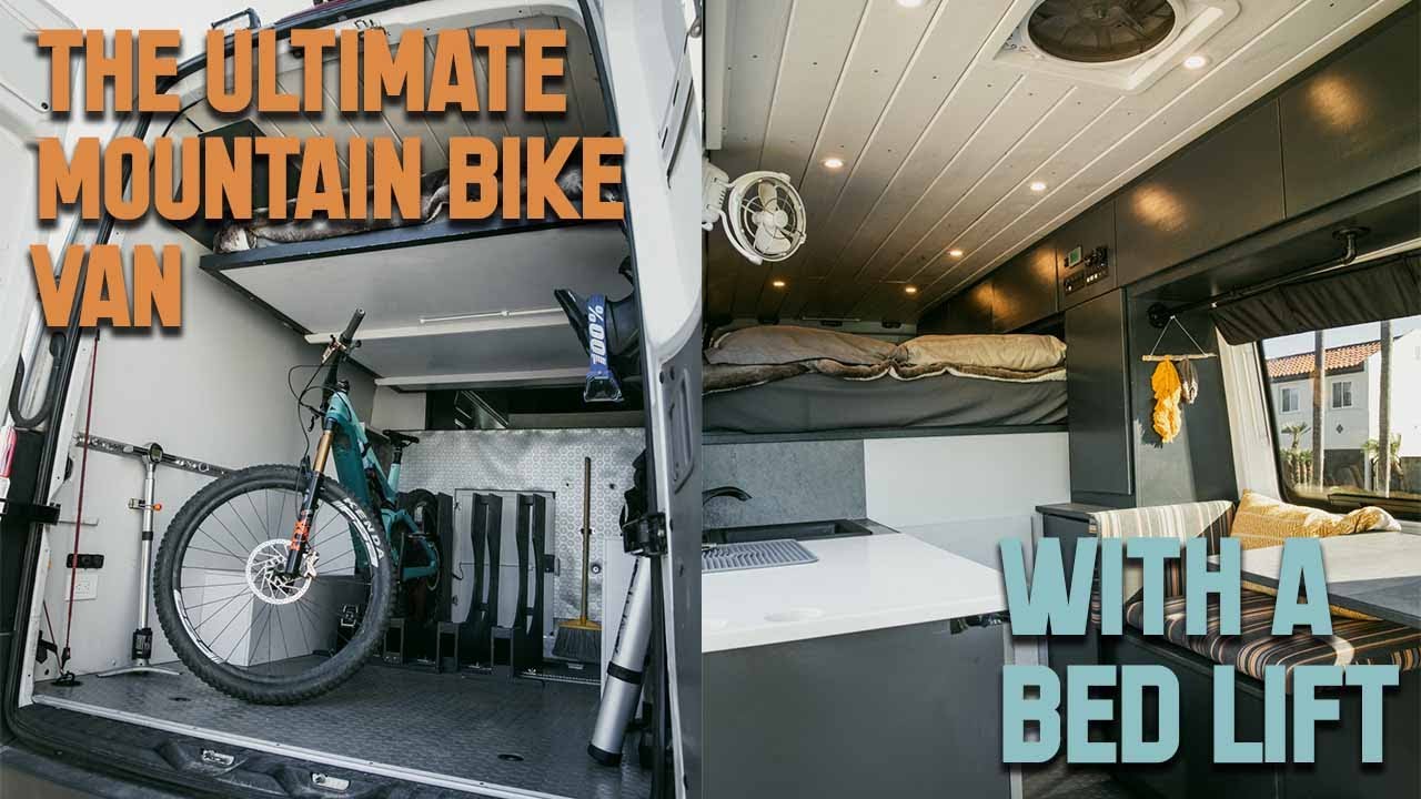 The Bed Lifts!! The Ultimate MTB Van | Van Tour