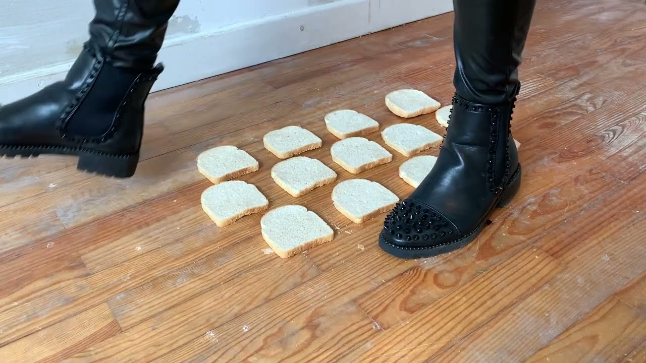 Crushing bread with my boots