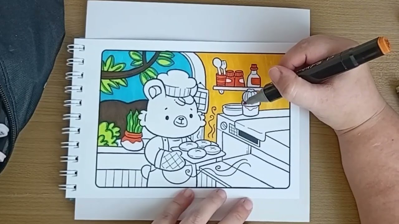 Colorindo Bear Cuties cozinhando / Usando kit touch 168 cores