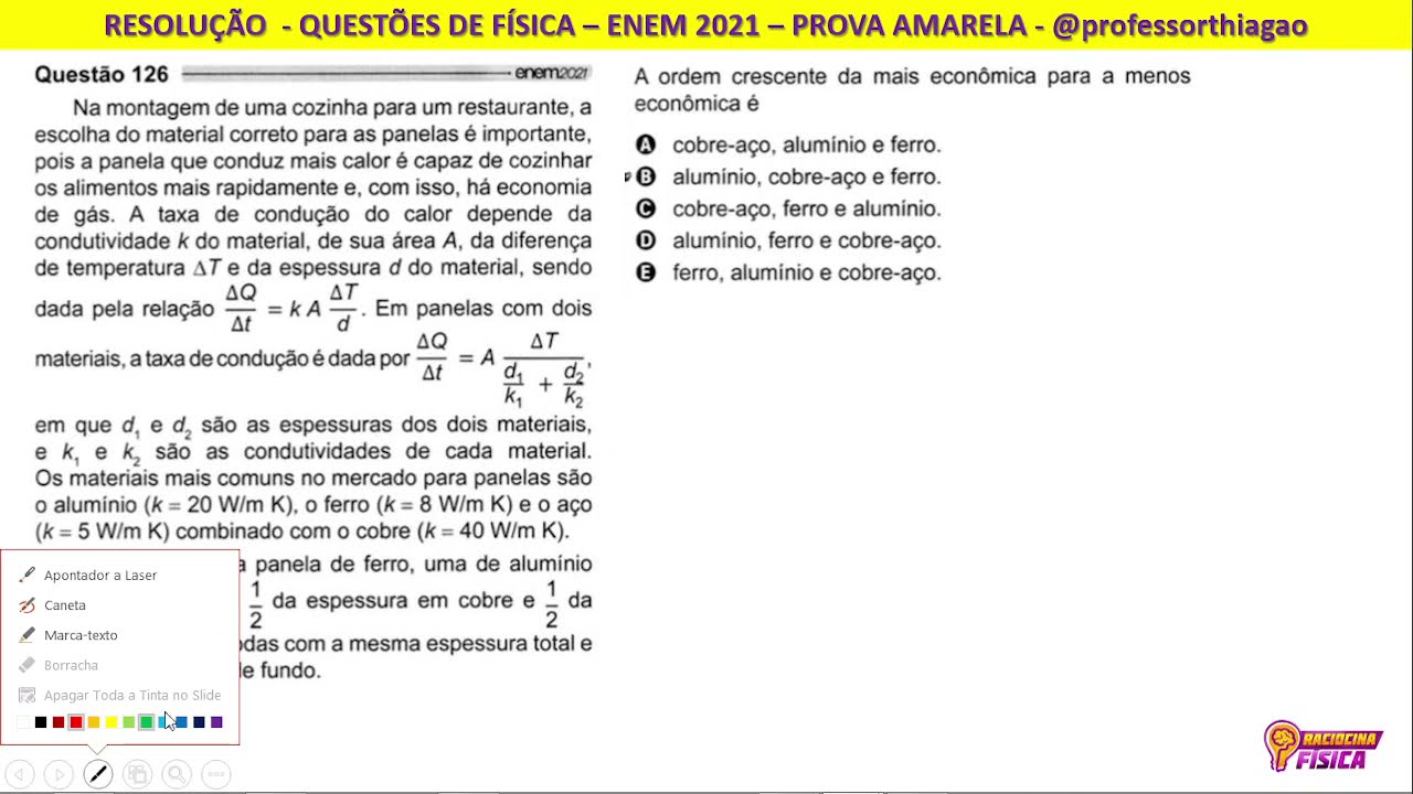 ENEM 2021 - FÍSICA - QUESTÃO 126 - PROVA AMARELA