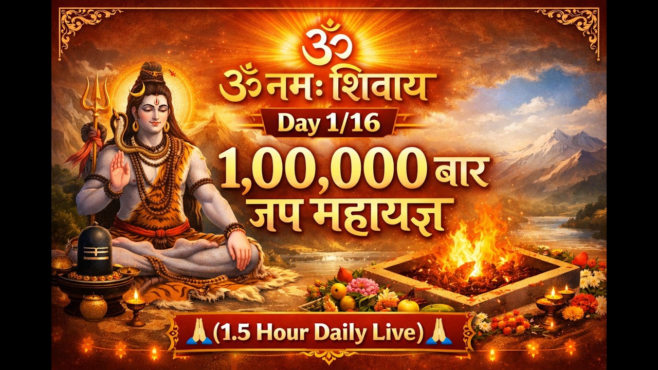 🔴 LIVE | ॐ नमः शिवाय | Day 1/16 | 1,00,000 Baar Jaap Mahayagya 🙏(1.5 Hour Daily Live)#LiveShivBhajan