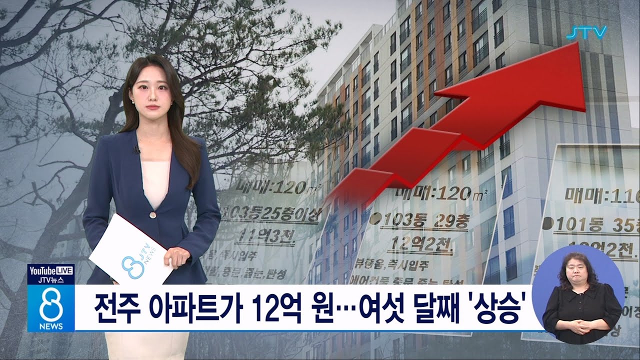 전주 아파트가 12억 원...여섯 달째 '상승'