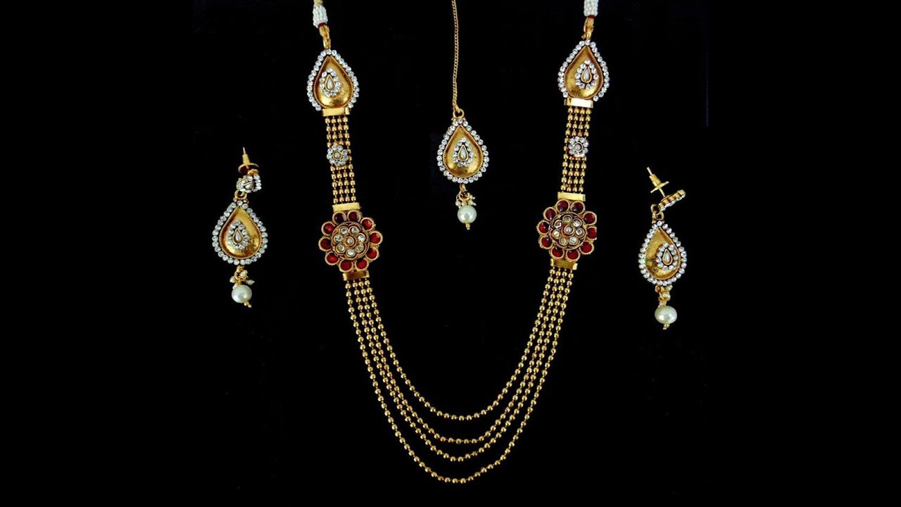 Ethnic Indian Jewellery Necklace With Earrings|| awesome Indian Jewellery Necklace