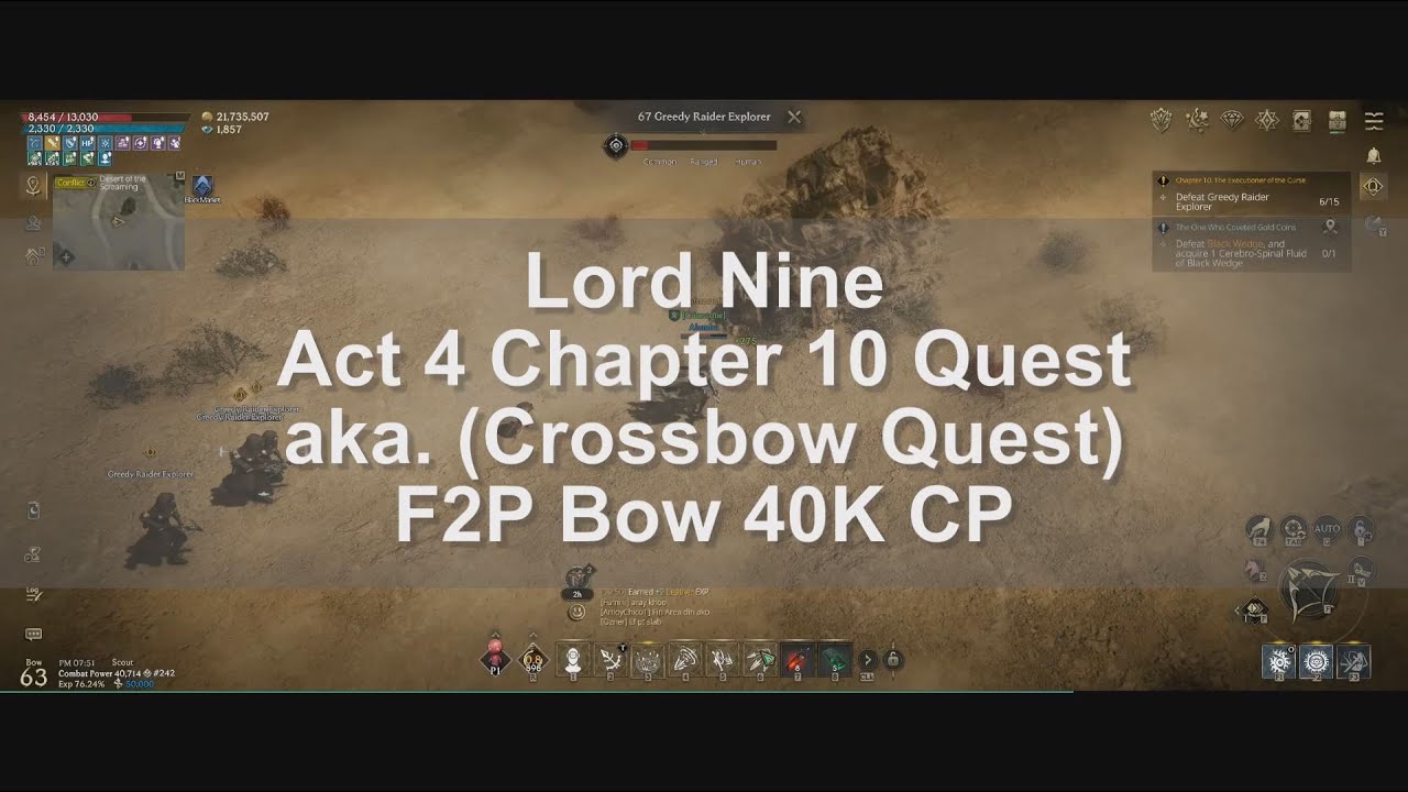 Lord Nine: Infinite Class - Act 4: Chapter 10 aka.(Crossbow Quest) - Bow F2P - 40k CP