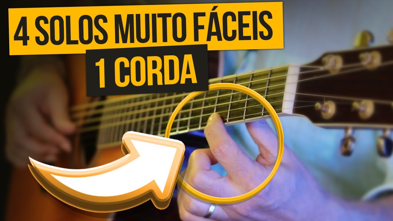4 SOLOS DE VIOLÃO FAMOSOS mais FÁCEIS DO MUNDO!!! 😱 😱 (com APENAS 1 CORDA)