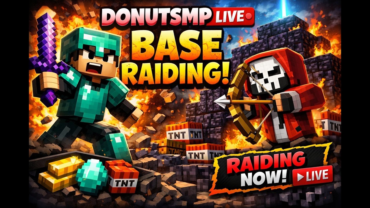 DonutSmp base raiding  |🔴LIVE |