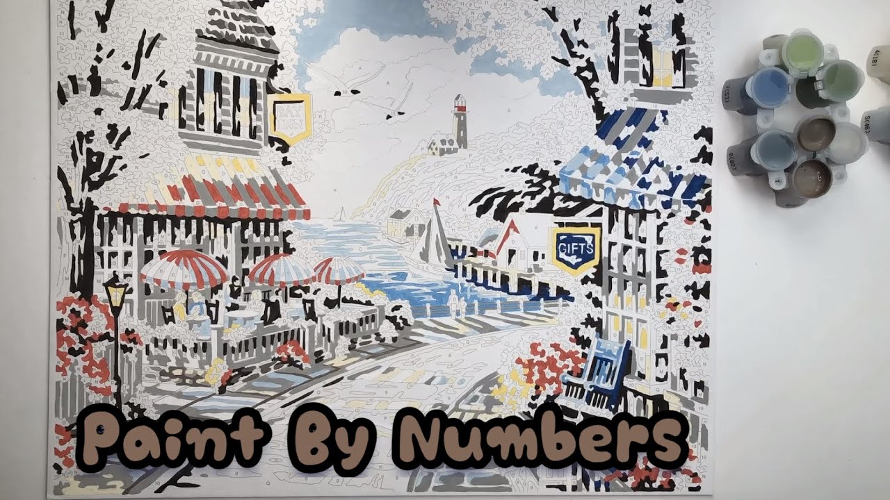 Paint By Numbers - Cafe By The Sea ( Timelapse)