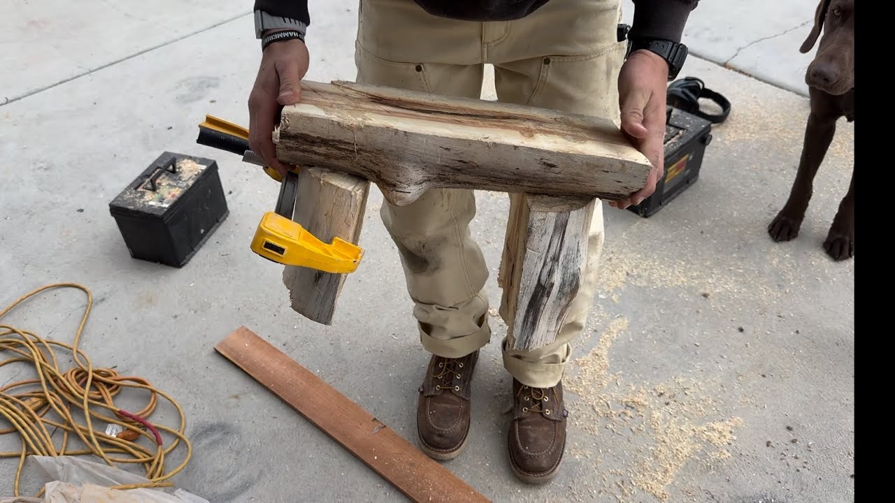 Crafting a Stool out of a Log Round #logging #woodworking #chainsaw #stihl