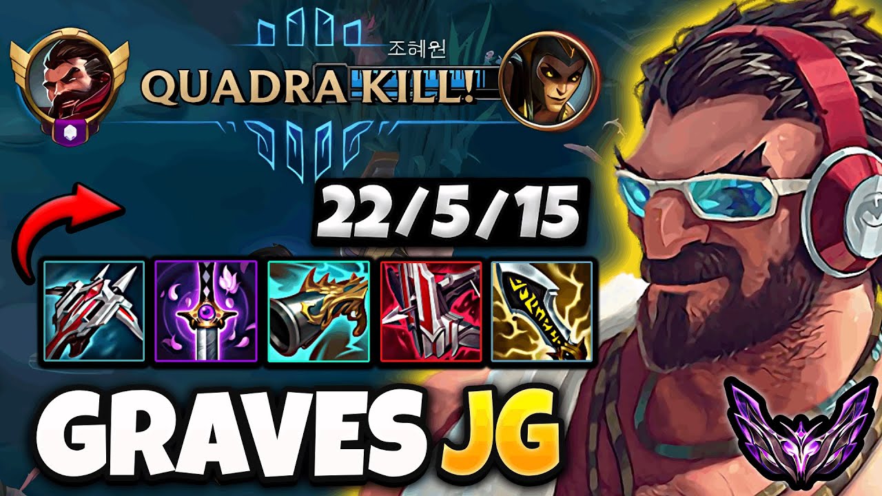 Graves vs Pantheon Jungle [ Quadra Kill ] Korea Master Patch 25.12 ✅