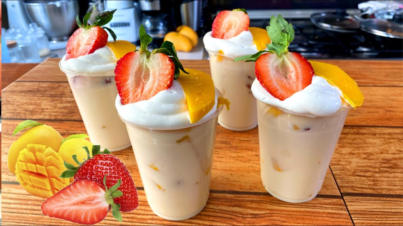 Postre de 3 leches, mango y fresas¡