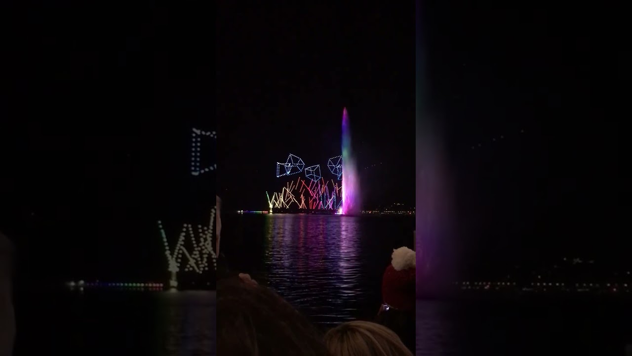 Europe's largest drone show in Geneva.  #shorts #europe #geneva #fountain