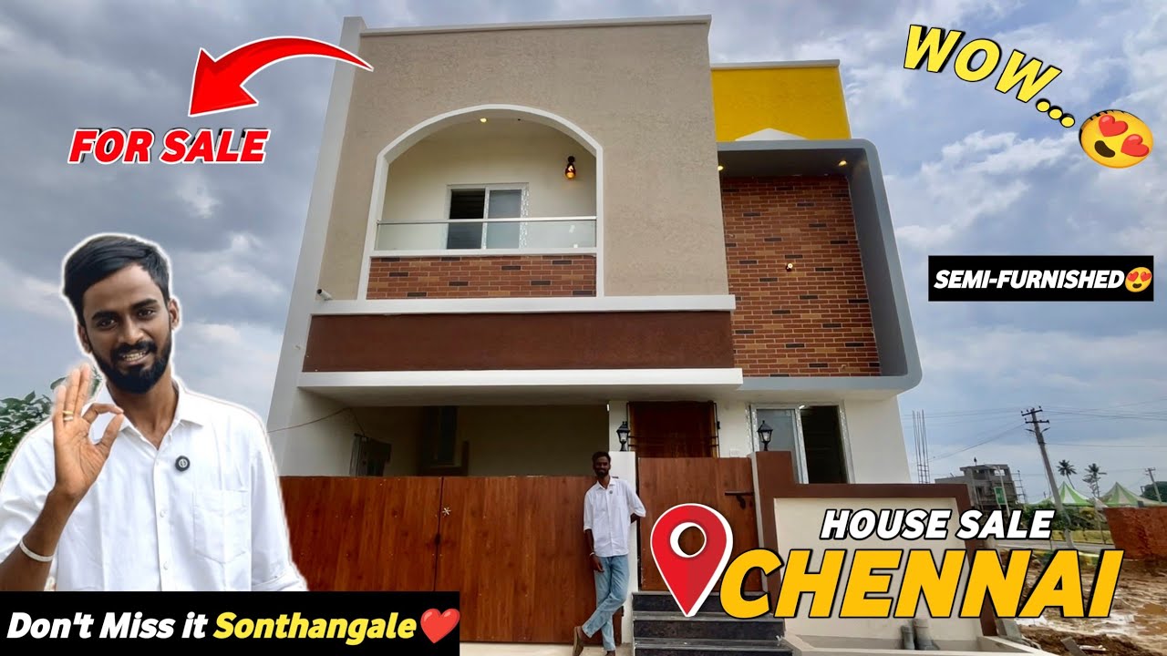 Rare One‼️Semi-Furnished😍3BHK House for sale in Chennai🏡Next to Ambathur🔥Don't Miss it Sonthangale❤️