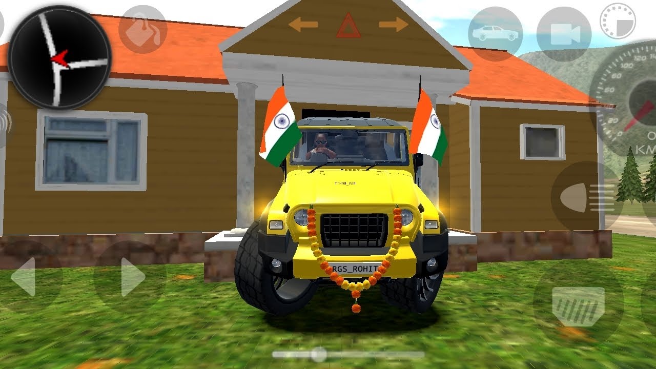 Indian car semolate 3D game || yallow Thar ( Gadi wala game)