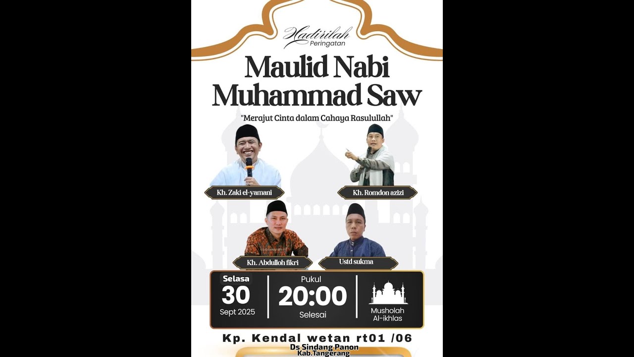Pengajian maulid nabi Muhammad SAW di Mushola Ikhlas kp. Kendal wetan, Sindang panon