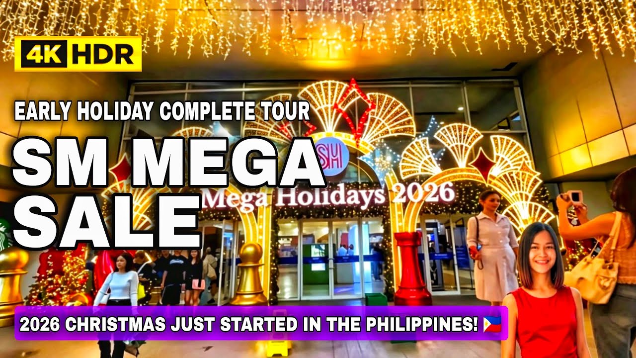 SM MEGAMALL CHRISTMAS 2026 BEGINS! 🇵🇭Complete Mall Tour & SALE+EDSA Shangri-La Day To Night 4K HDR