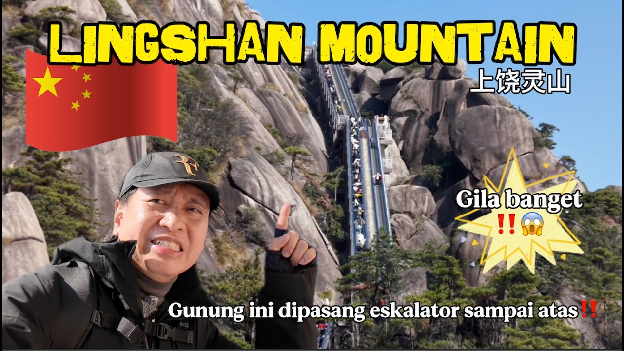 🇨🇳 CHINA GILA BANGET‼️ Gunung Ini Dipasang Eskalator Sampai Atas‼️😱 Lingshan Mountain Shangrao 上饶灵山