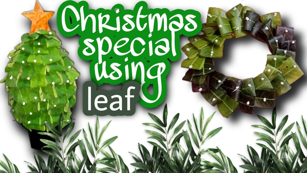Christmas tree making | wreath making using leaf | waste material ideas
