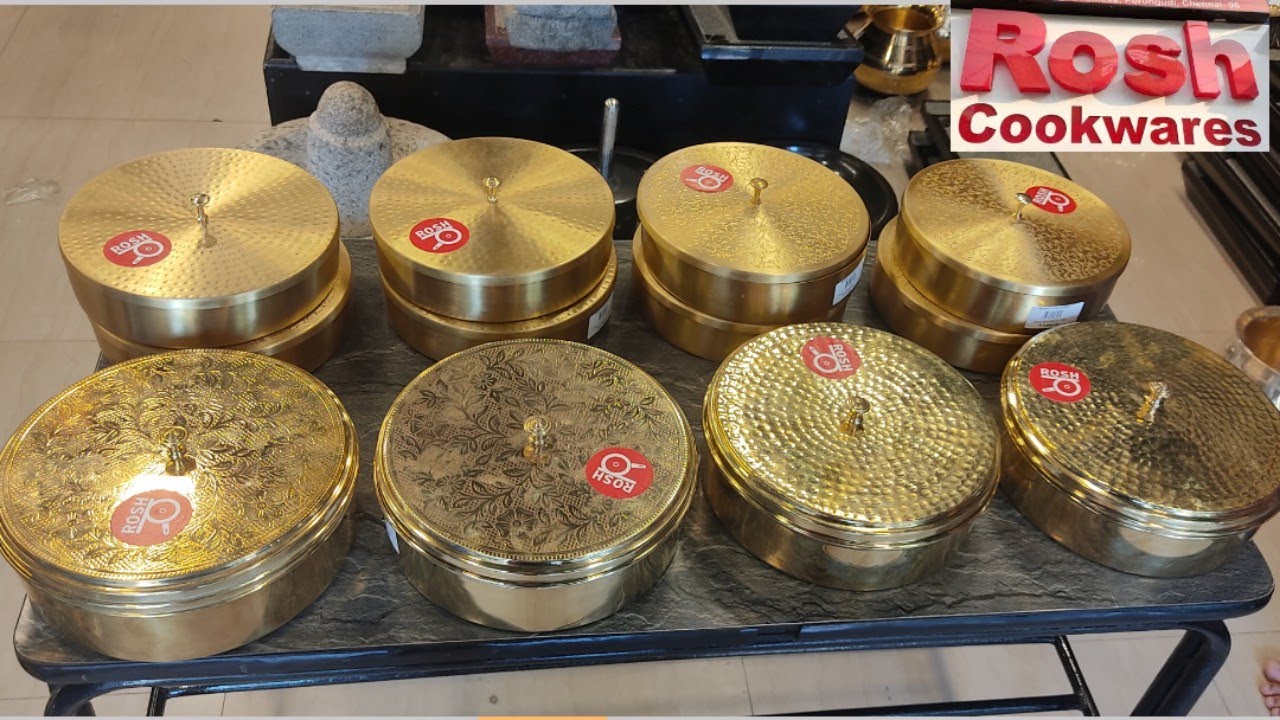 Traditional  Kitchen Brass Cookware Collection's | Masala box, Storage Containers, Chappathi Dava