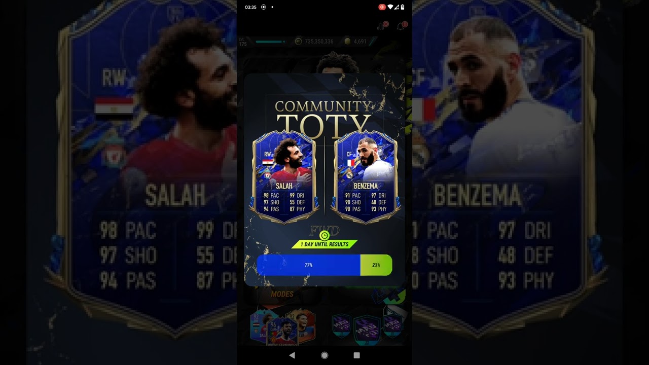 Madfut 22 Community TOTY Salah Benzema #shorts