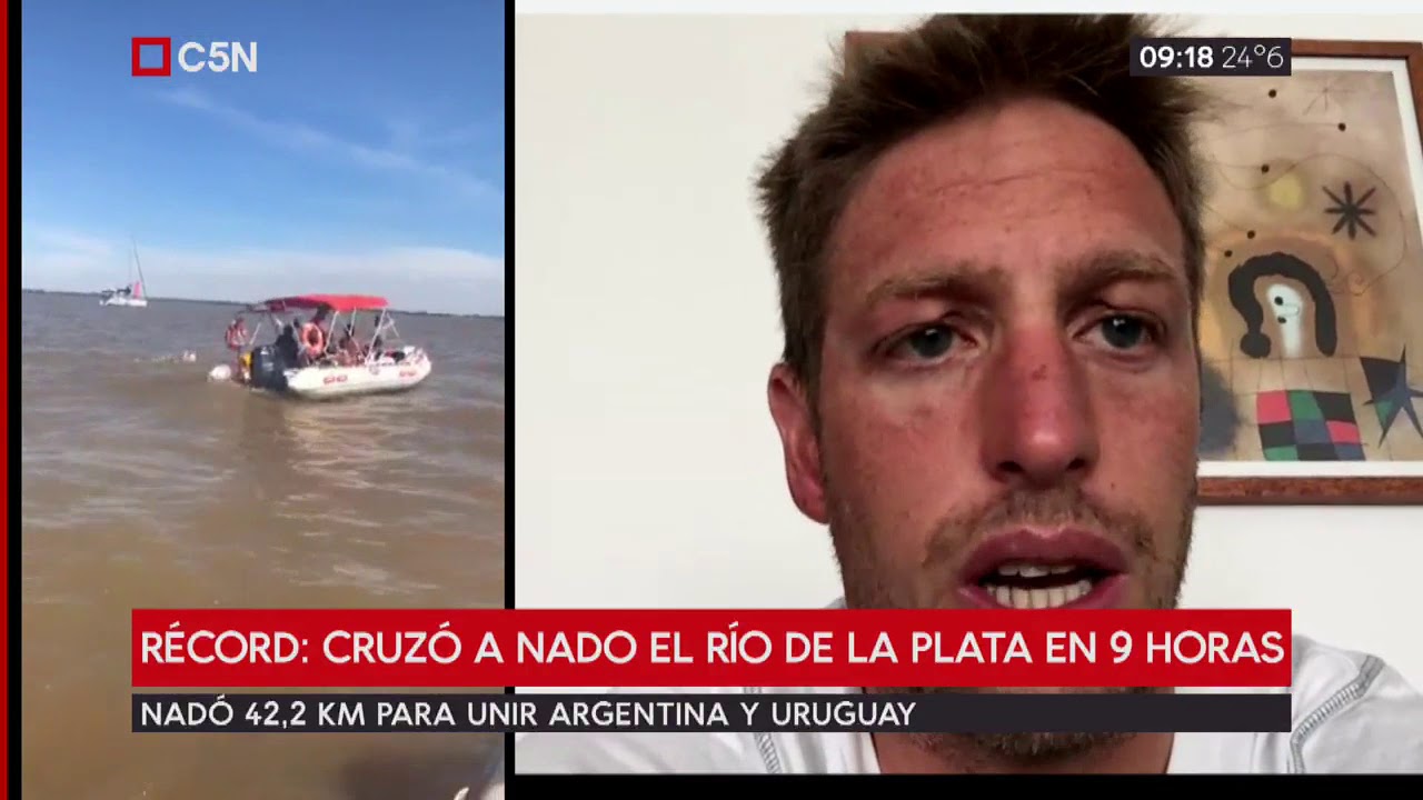 Récord: Cruzó a nado el Río de La Plata en 9 Horas