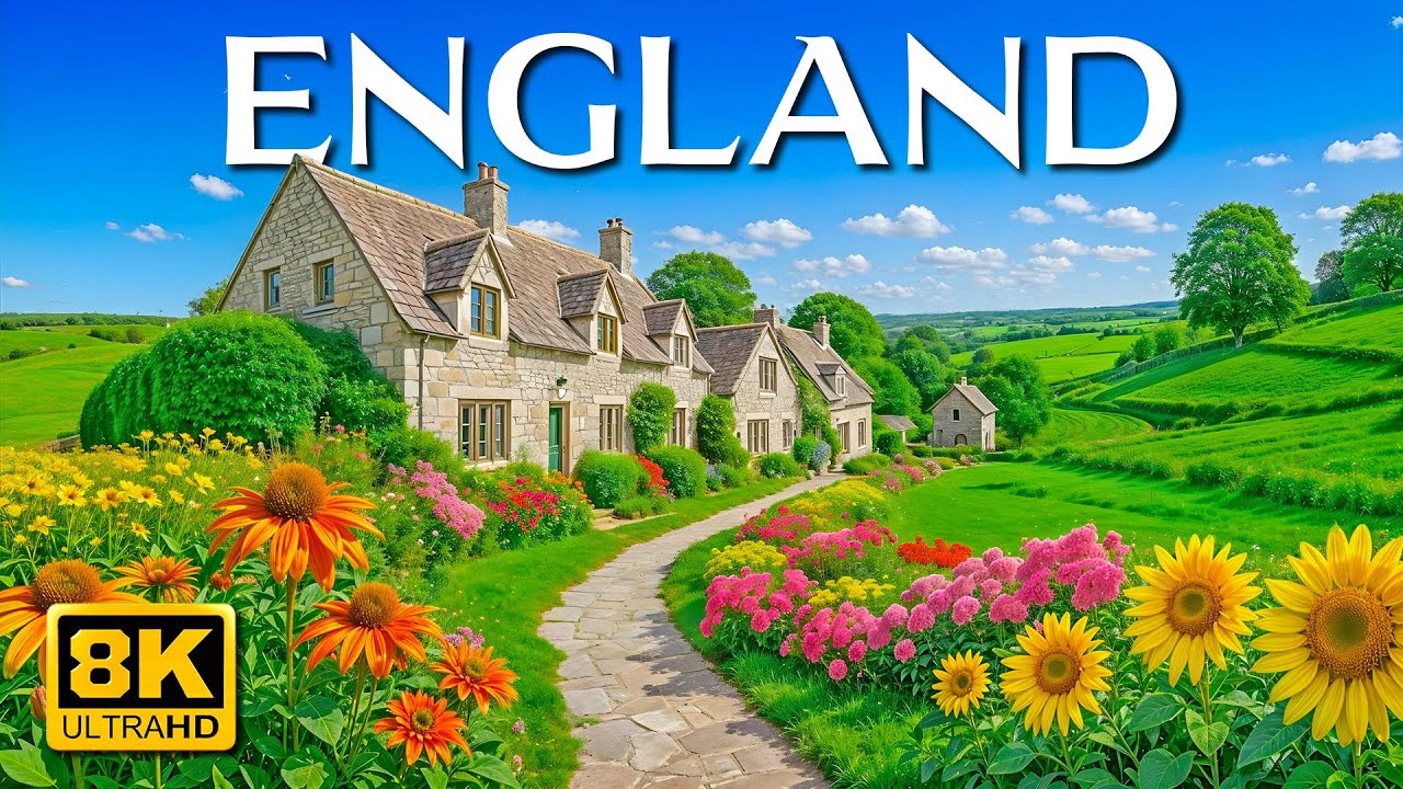 ENGLAND (8K UHD) -  Soothing Music Along With Beautiful Nature Video - 4K Video Ultra HD