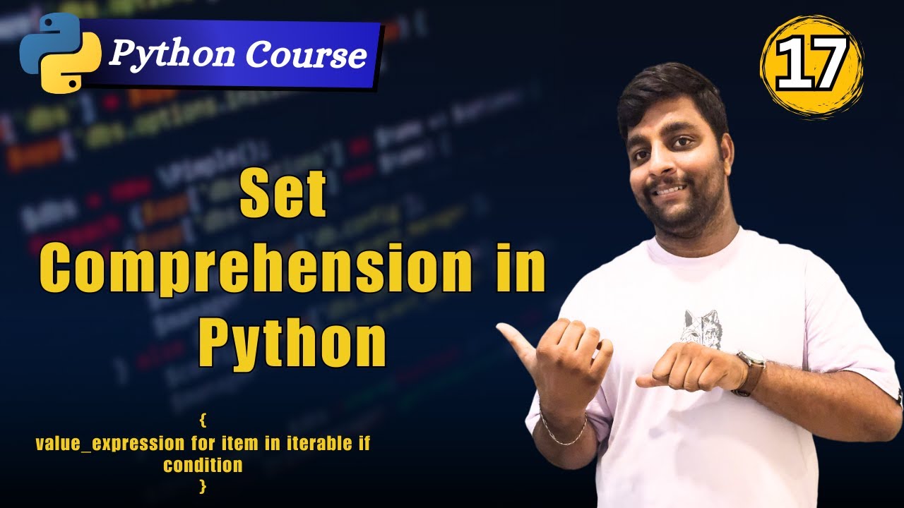 Set Comprehension In Python  |  Comprehensions  In Python | Python Simplified 2024 #python