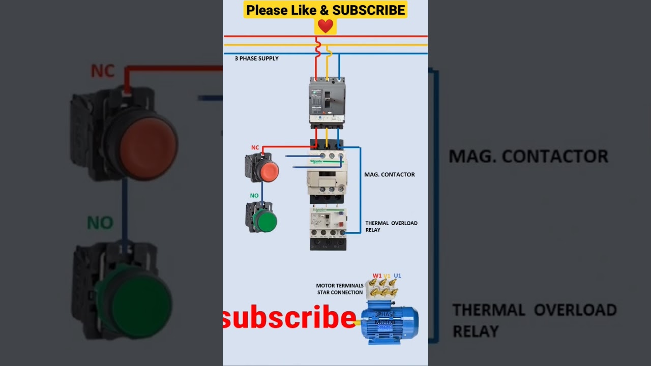 Basic Start Stop Motor control starter #shorts #viral #electrical