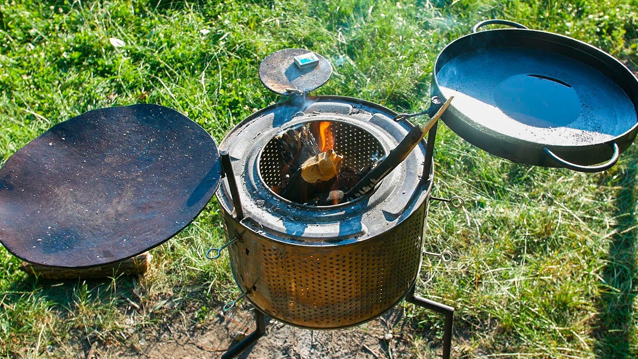 КРУТОЙ ГРИЛЬ - МАНГАЛ ЗА ПАРУ ЧАСОВ! Для отдыха на природе своими руками. BBQ
