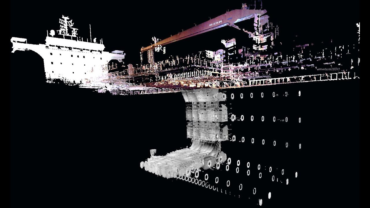 Laser scanning inside ballast tanks and other enclosed environments
