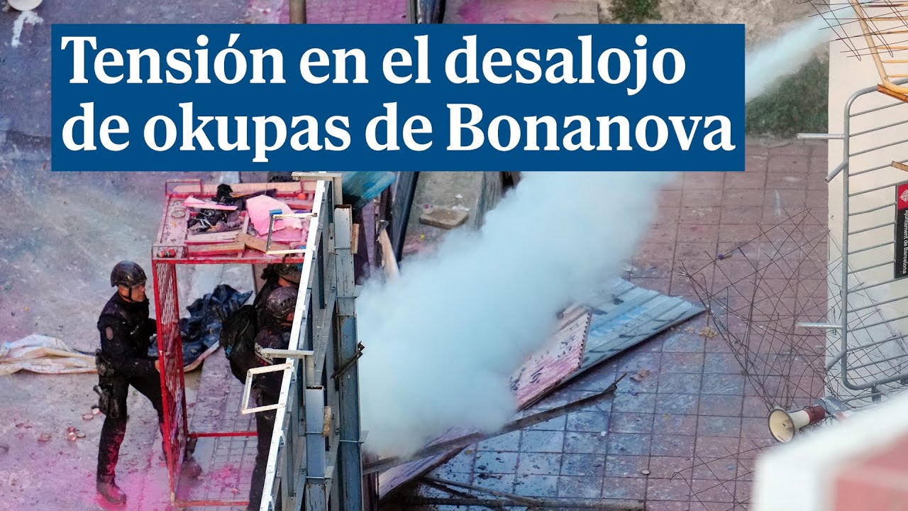 Tensión en el desalojo de El Kubo y La Ruïna, los edificios okupados de la Bonanova de Barcelona