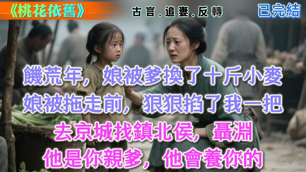 【古言】《桃花依舊》，饑荒年，娘被爹換了十斤小麥，娘被拖走前，狠狠掐了我一把，去京城找鎮北侯，聶淵，他是你親爹，他會養你的 #古言 #權謀