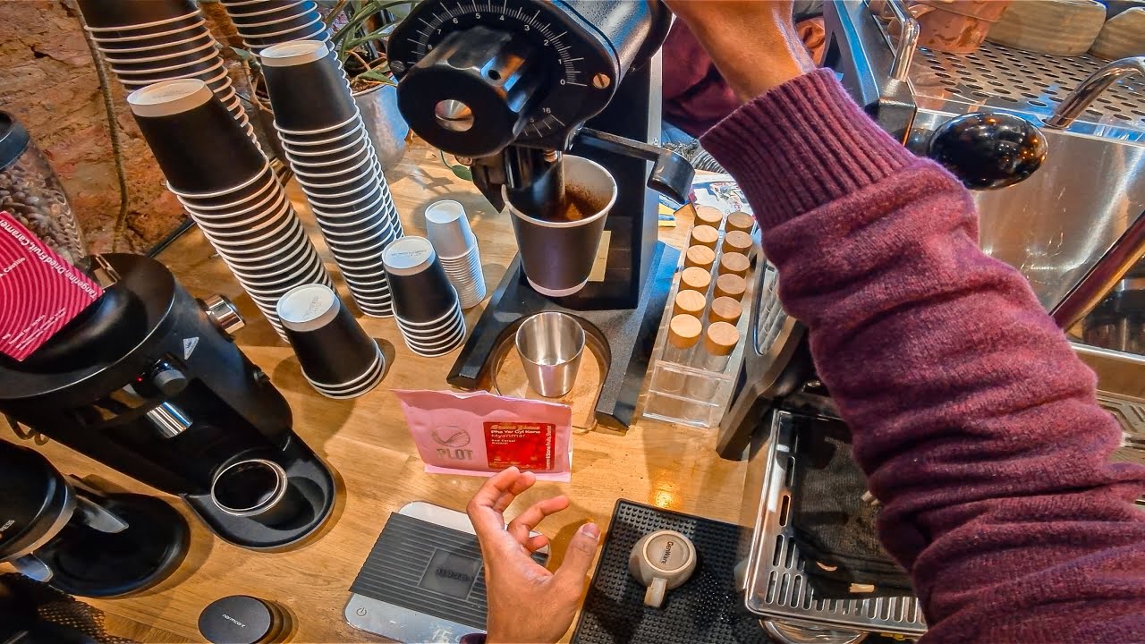 POV - Barista works at coffee shop in London