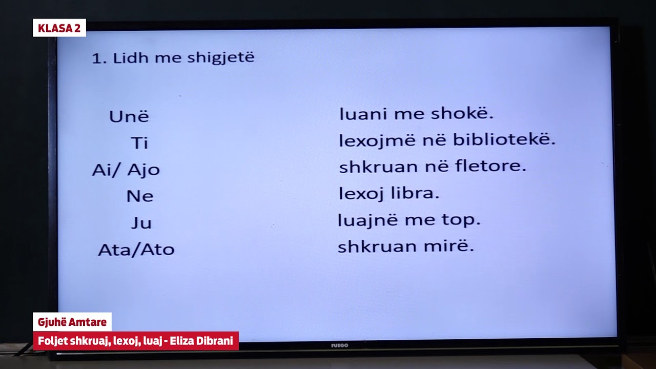 e Mesimi Klasa 2 - 2412 Gjuhë amtare - Foljet shkruaj, lexoj, luaj