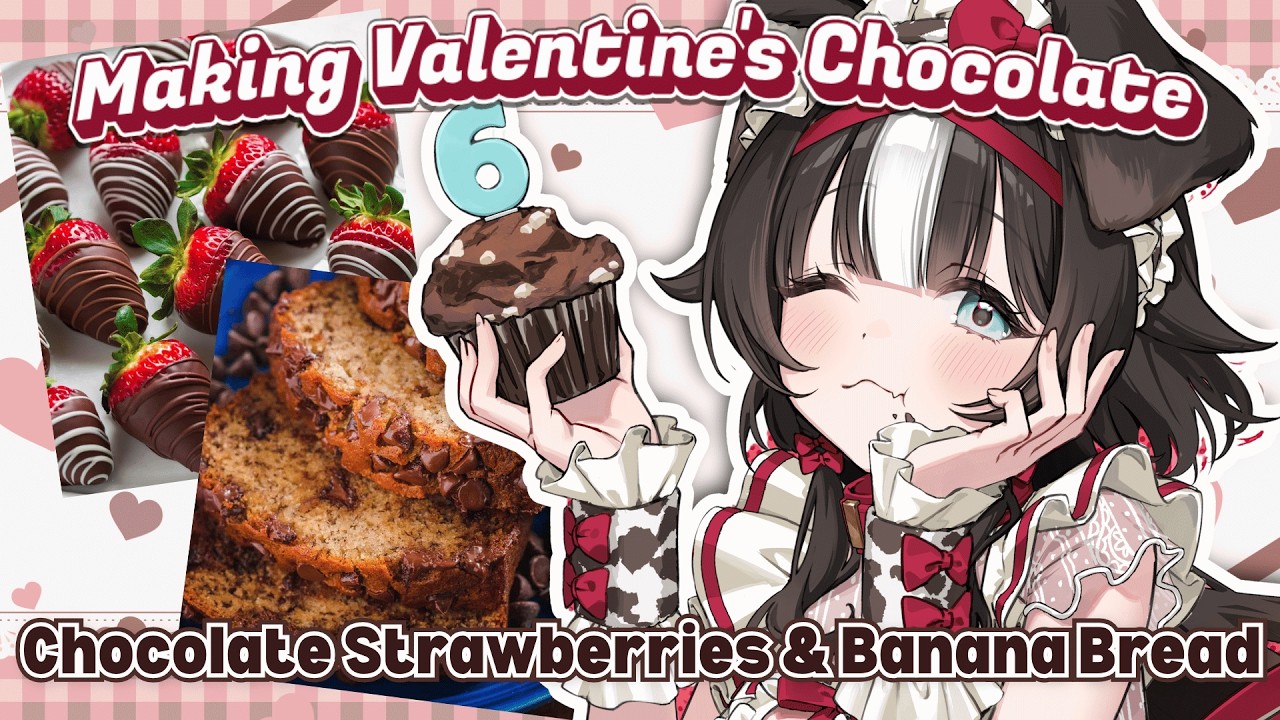 【VALENTINES HANDCAM】Let's make Valentine's Chocolates! (Choco Strawberries + Chocolate Banana Bread)
